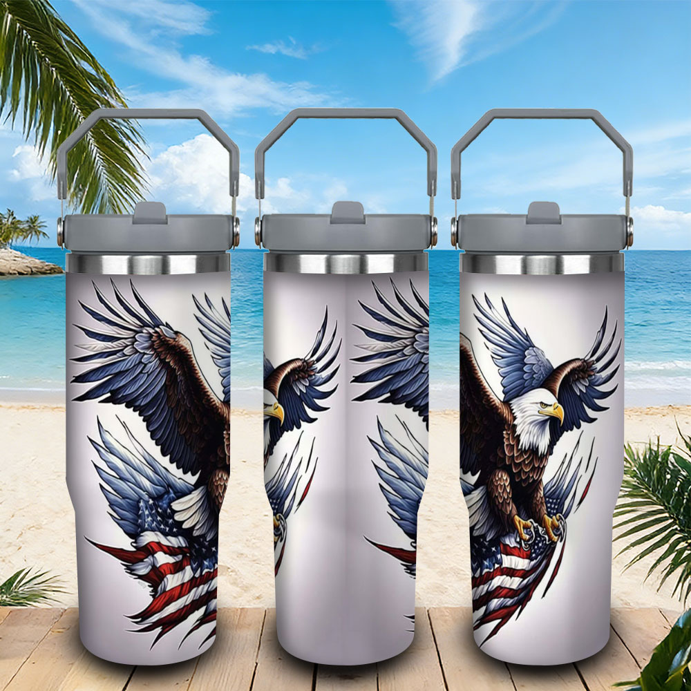 Double Wall Mug - Термокружка American Eagle с флагом США,