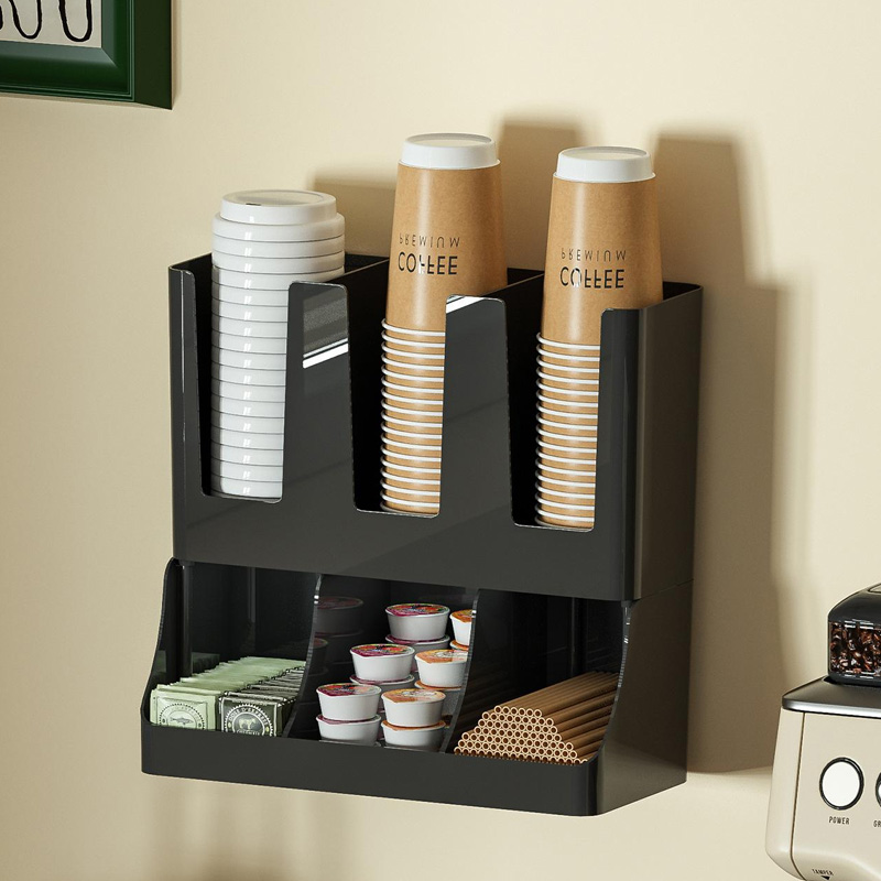 Wallpaper Coffee And Tea - Коробка для хранения бумажных стаканчиков, черный