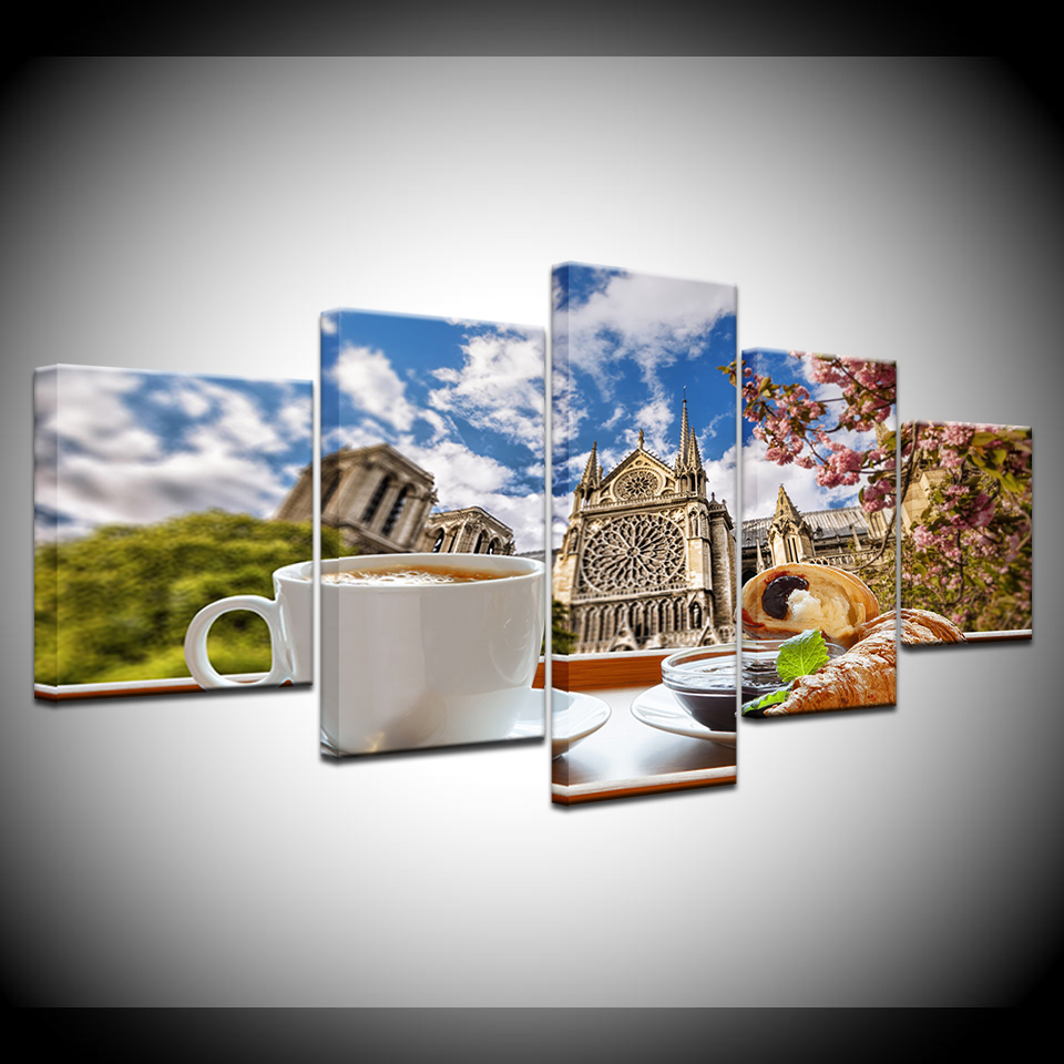 Wallpaper Coffee And Tea - Картина на холсте, чай, кофейный хлеб,
