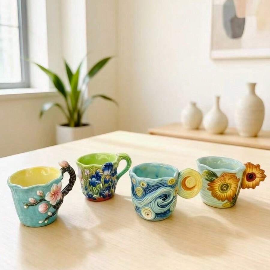 Coffee Tea Van - Набор из 4 керамических кофейных чашек