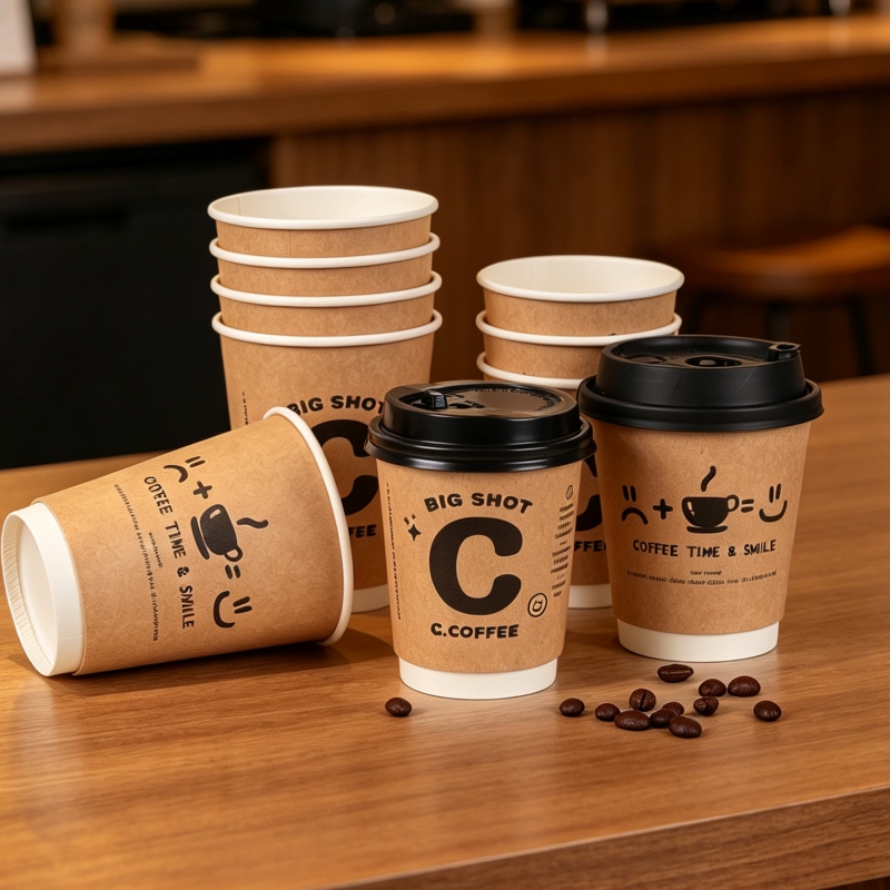 Wallpaper Coffee And Tea - 50 шт. одноразовых бумажных стаканчиков из
