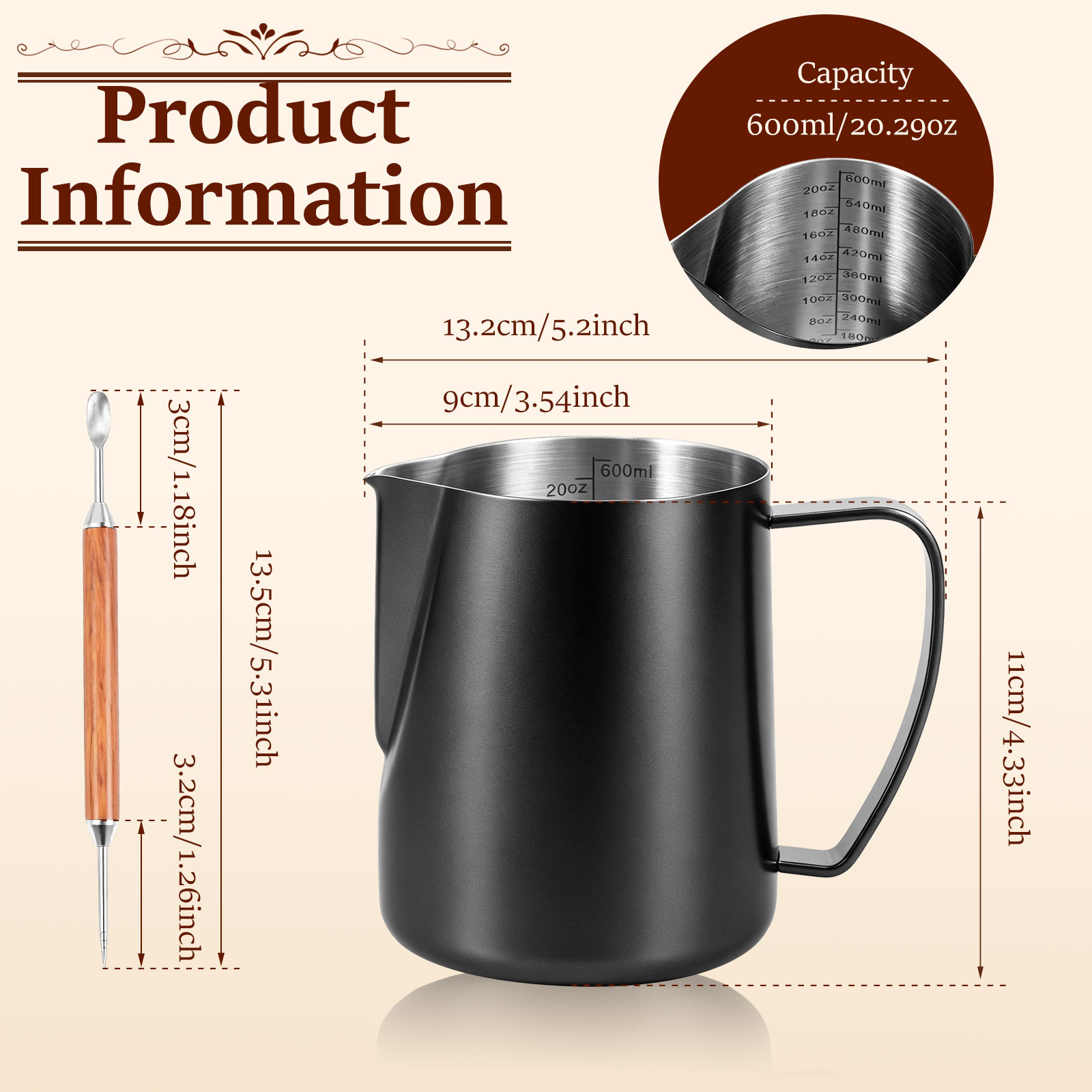 Кувшин для вспенивания молока  – обзор и цена Barista Milk Jug