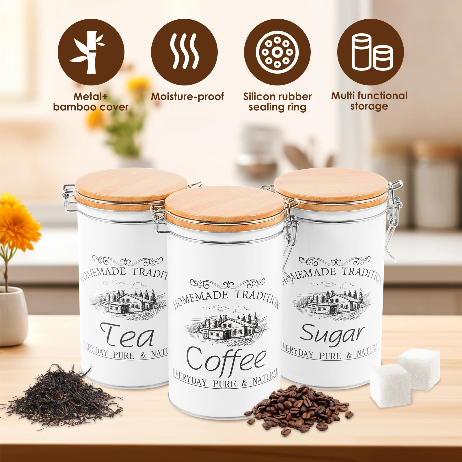 3 шт./компл., канистры для чая – обзор и цена Canister Coffee Sugar Tea