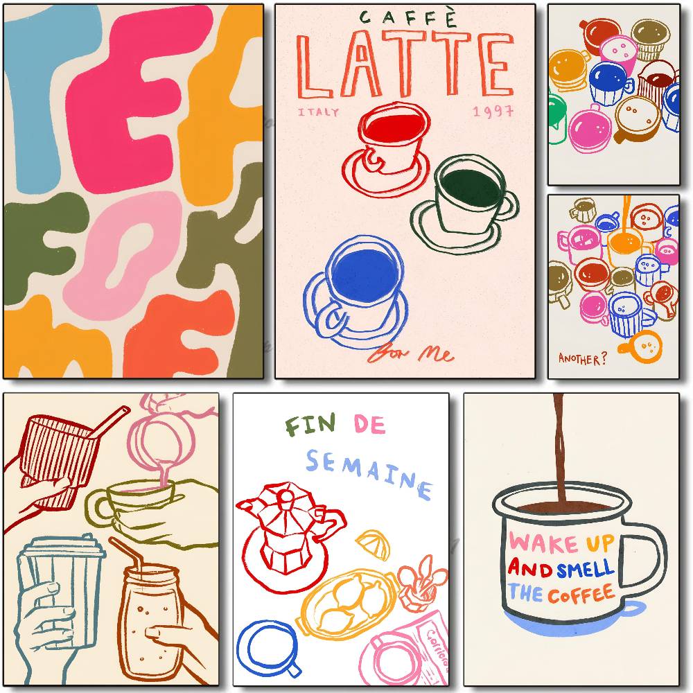 Эстетичный ретро-постер для ку – обзор и цена Wallpaper Coffee And Tea
