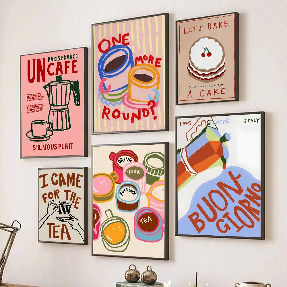 Постер с изображением цветных  – обзор и цена Wallpaper Coffee And Tea