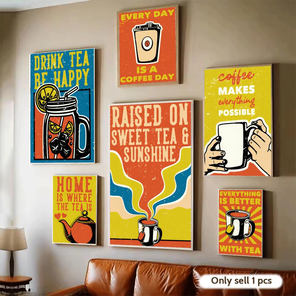 Винтажный постер с изображение – обзор и цена Wallpaper Coffee And Tea