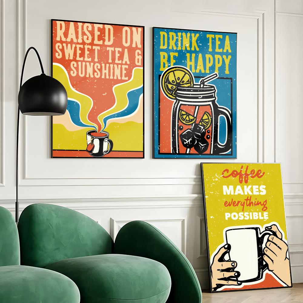 Винтажный постер с изображение – обзор и цена Wallpaper Coffee And Tea